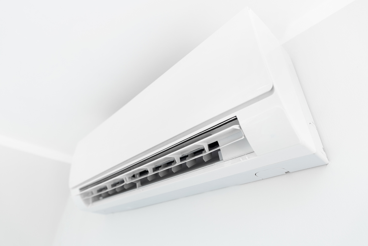 Air Conditioner System on White Wall Room